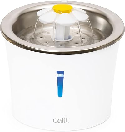 Catit Flower Stainless Steel Cat Water Fountain 3L with LED Nightlight