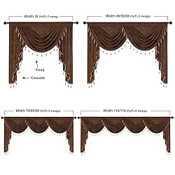 ELKCA Thick Chenille Window Curtains Valance for