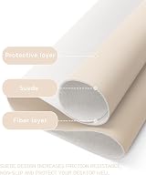 YSAGi Non-Slip Desk Pad Waterproof PVC Leather 60x35 cm Beige view 3