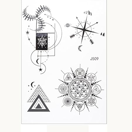 Tatouage Ephemere Femme Tribal Loop Géométrie Aigle Mandala