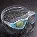 HiCool Pro Swimming Goggle Mask with Anti-Fog and UV Protection Mirrored lenses for Adult Man and Woman (Blue/Clear)