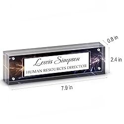 HETOOSHI Name Plate for Desk, Desk Double sided
