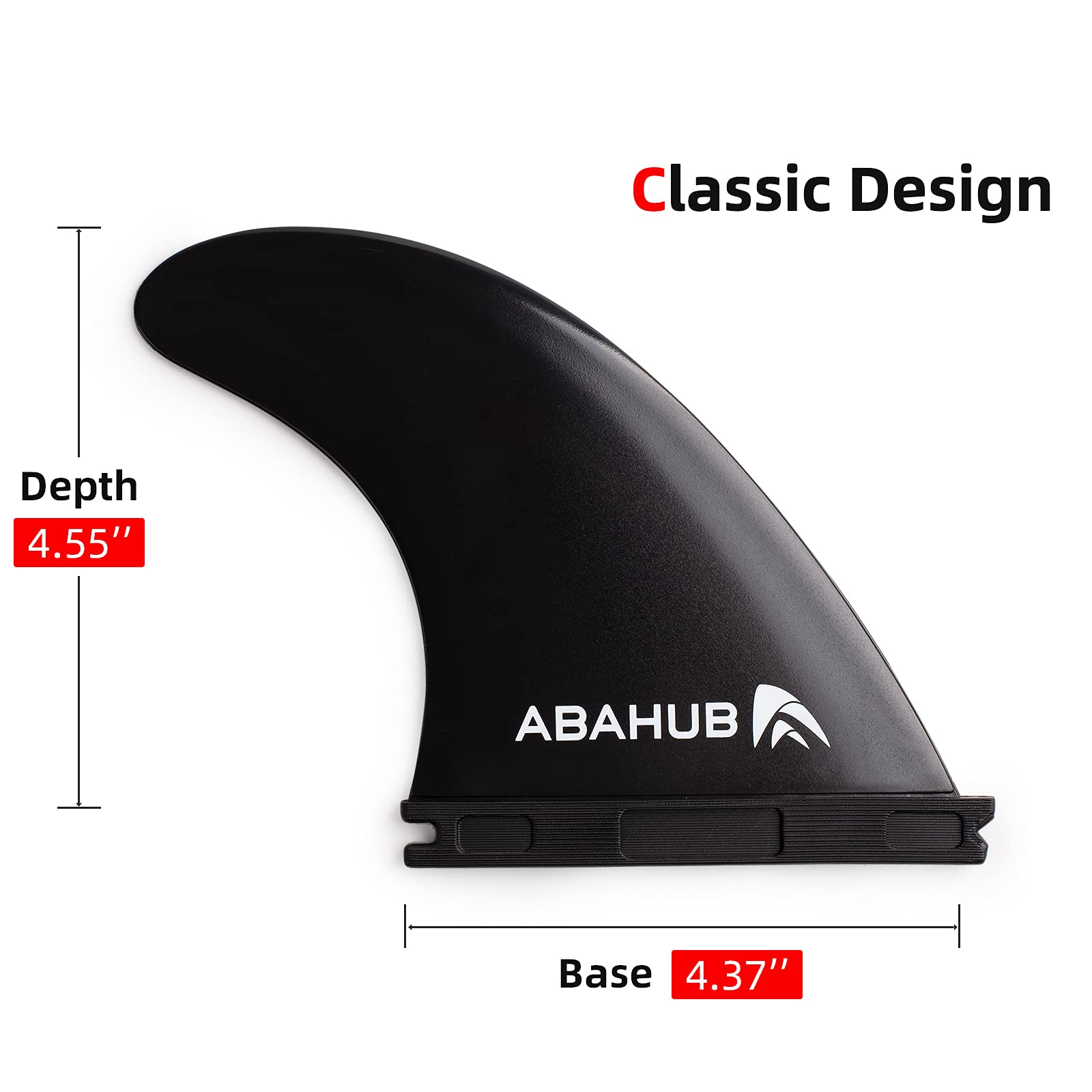 Abahub Surfboard Thruster Fins Set, Compatible with Future Style Fin Box, Fiberglass Reinforced High Performance 3 Fins for Surf Boards, Surfing Longboard, Shortboard, Black/Blue/White