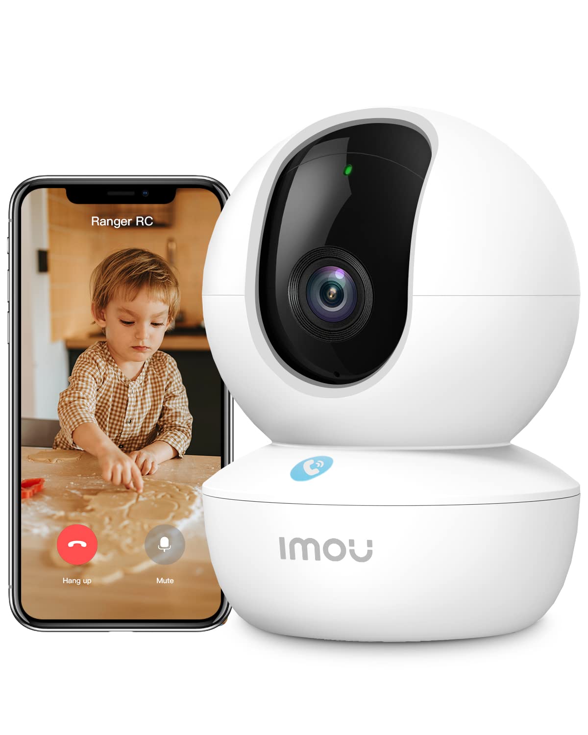 Imou 2K WiFi Security Camera Indoor with AI Human/Sound/Motion Detection, 360° Baby Monitor Pet Camera with One-touch Call, Smart IR Night Vision, Siren, Smart Tracking, 2-Way Talk, Works with Alexa