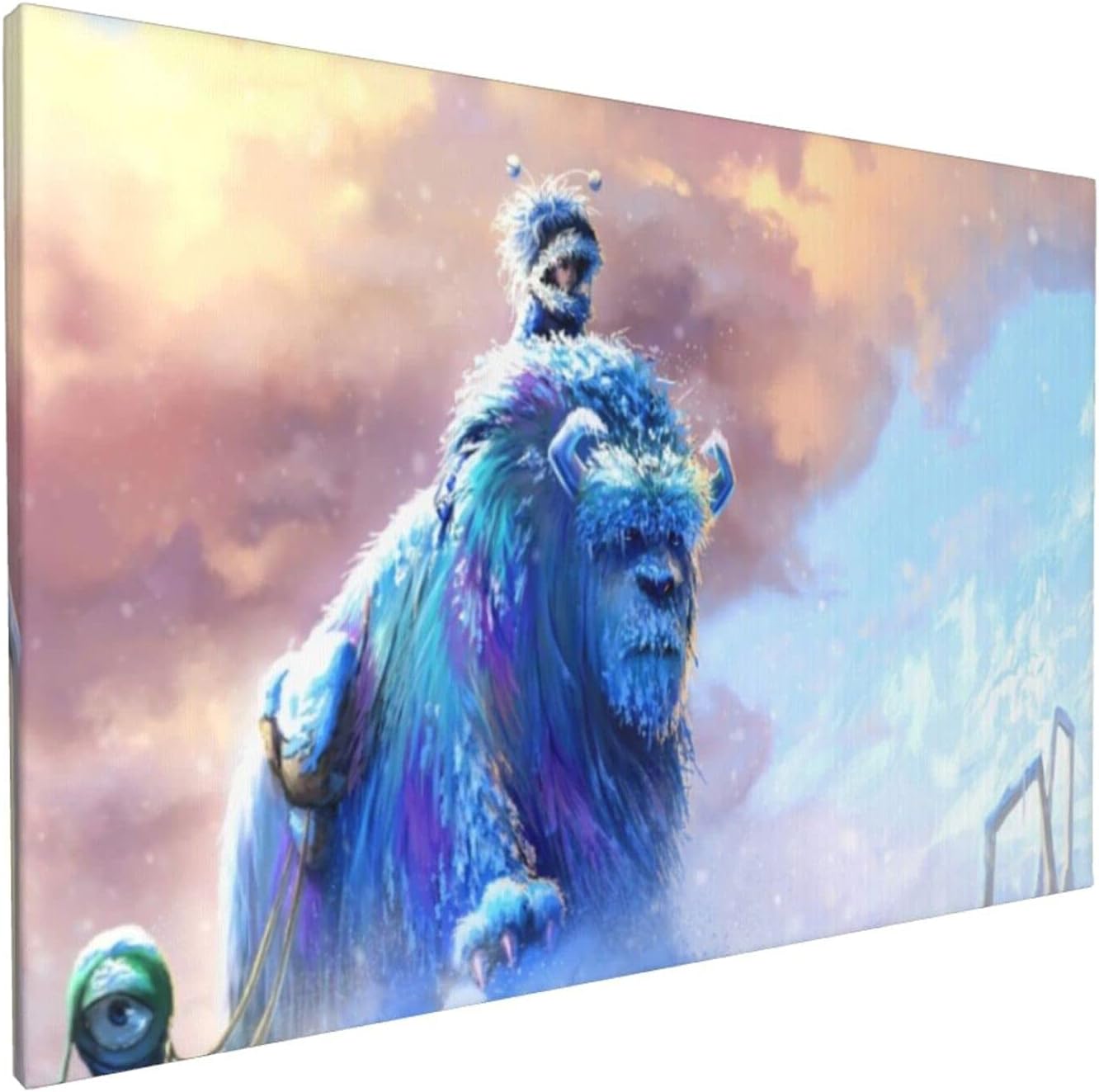 GLBlife Monsters Inc Paintings 3D Printed Posters Canvas Wall Art Bedroom for Office Decor Pictures Painting 12x18in