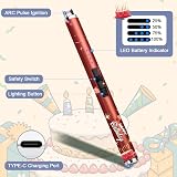 SUPRUS Candle Lighter Arc USB Lighter Electric Lighter with LED Display Red view 3
