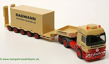 Herpa 908535 Mercedes Benz Actros Lh Semitieflade Saddle Pull Baumann Amazon De Spielzeug