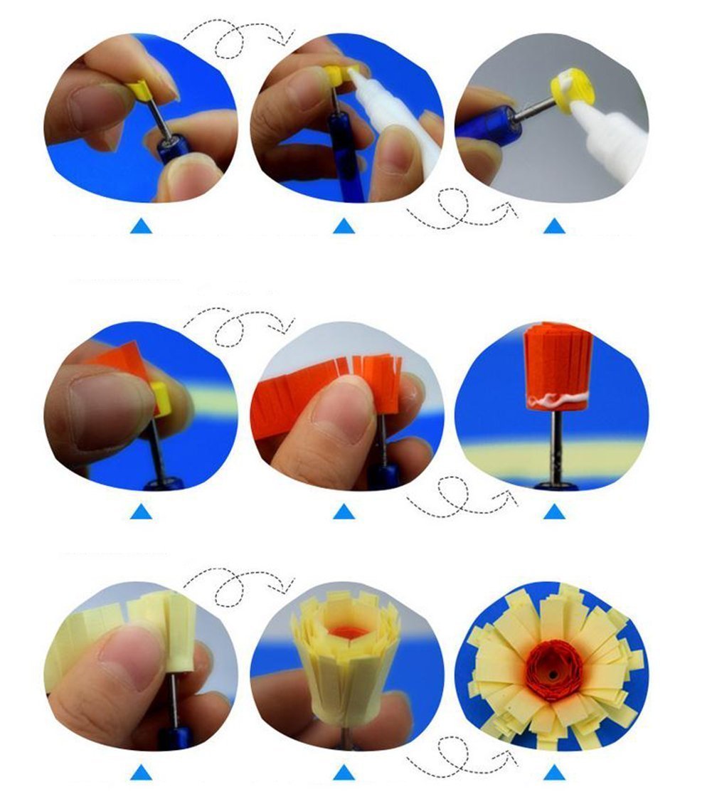 Ciaoed 720 pcs Paperolles für Quilling, Papier Quilling DIY Craft Kit, 36 Farben, Breite von 3mm 5mm 7mm 10mm Jede Größe 180 Stück und Länge von 54cm (doppelseitig) für Quilling für DIY Craft