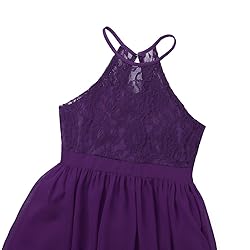 iEFiEL Girls Halter Lace Chiffon Flower Wedding
