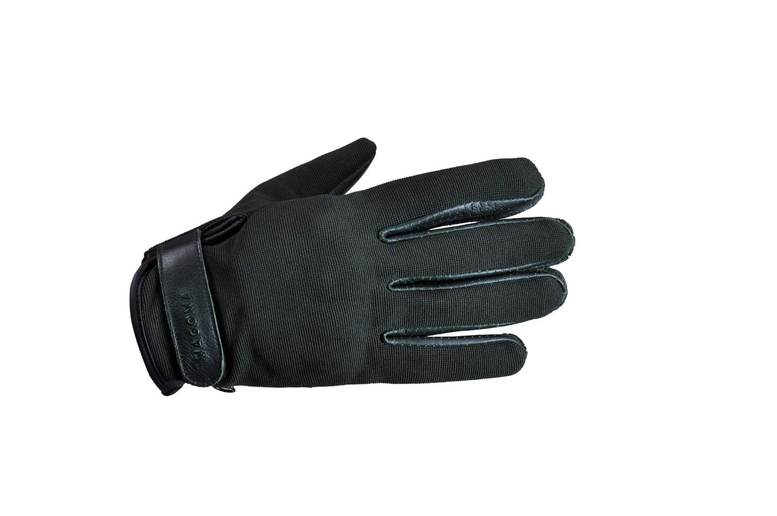 MAGOMA Dumbo Motorcycleleather and fabric gloves with protections, Green, M