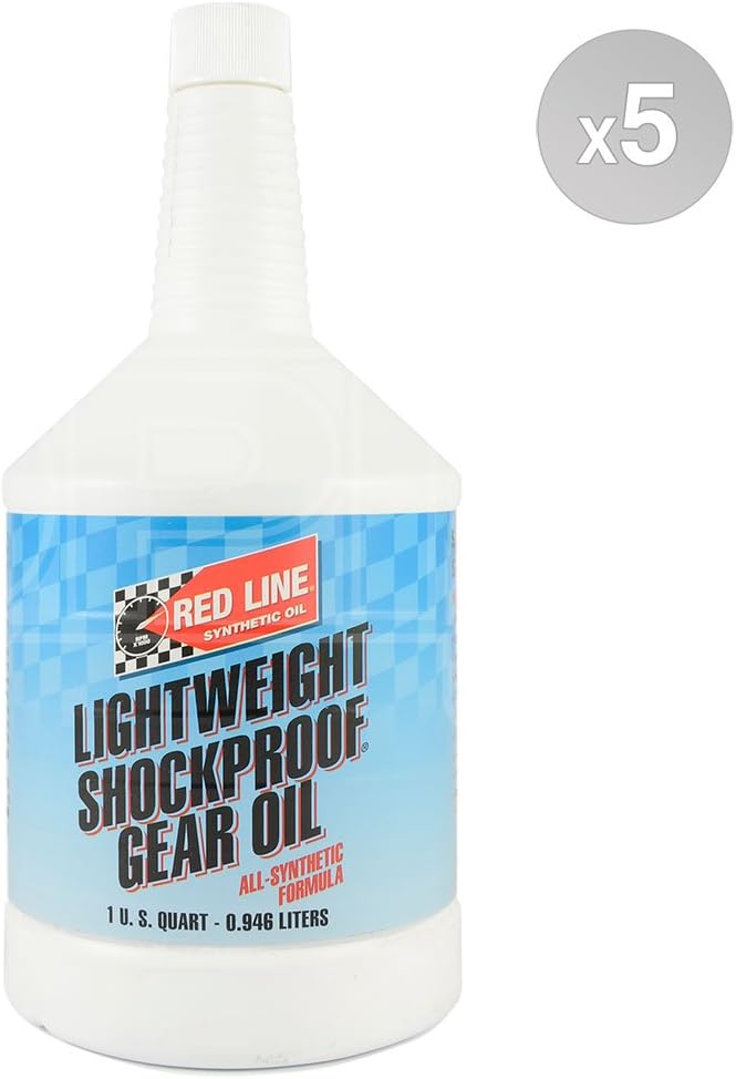 RED LINE LightWeight ShockProof Gear Oil 75w90 584045 5 x 1 US
