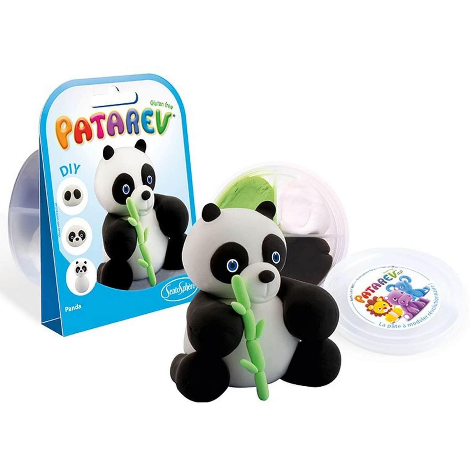 Sentosphère Panda Modeling Clay Kit - Modelage - Small - Unisex - Indoor - 1 Player - Manual - No Batteries - 66g - 9.5cm x 12.5cm x 4cm