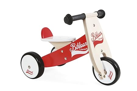 Janod J03261 - Little Bikloon Laufrad, Sitzhöhe 22. 5 cm, rot/weiß