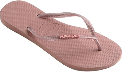 havaianas slim logo metallic rose
