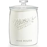 Dwbligt 1 Gallon Glass Cookie Jar with Airtight Lid, Wide Mouth Mason Jar for Pantry & Laundry Room Organization, Large Apothecary Jars for Sugar, Candy, Rice, Dog Treat & Food Storage Jar– Set of 1