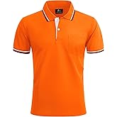 Polo Shirts for Men Short Sleeve Golf Polo with Pockets Moisture Wicking Tennis Shirt Summer Polo T-Shirts