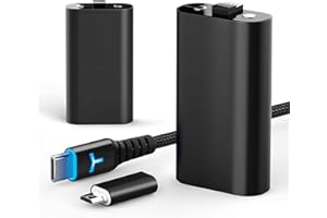 2 Pack Rechargeable Controller Battery Pack for Xbox Series X|S and Xbox One with 10FT USB C Charging Cable and Micro USB Ada