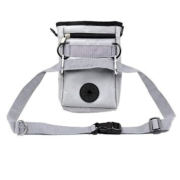 Electomania? Dog Training Snack Training Bag Pet Portable Waist Pouch with Buckle Belt (Grey)
