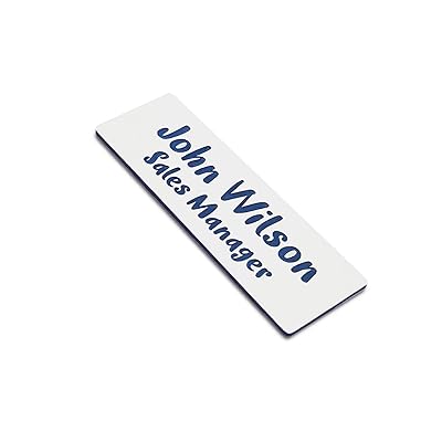 Buy Custom Engraved Name Badges For Business Personalized Identification With Pin Magnetic Adhesive Or Blank Backing 1x3 White Blue Text Online In Indonesia B08qdxhr8g