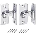 WANLIAN Mini Size Door Hasp Latch 90 Degree, Stainless Steel Safety Angle Locking Latch for Push/Sliding/Barn Door, Satin Nickel