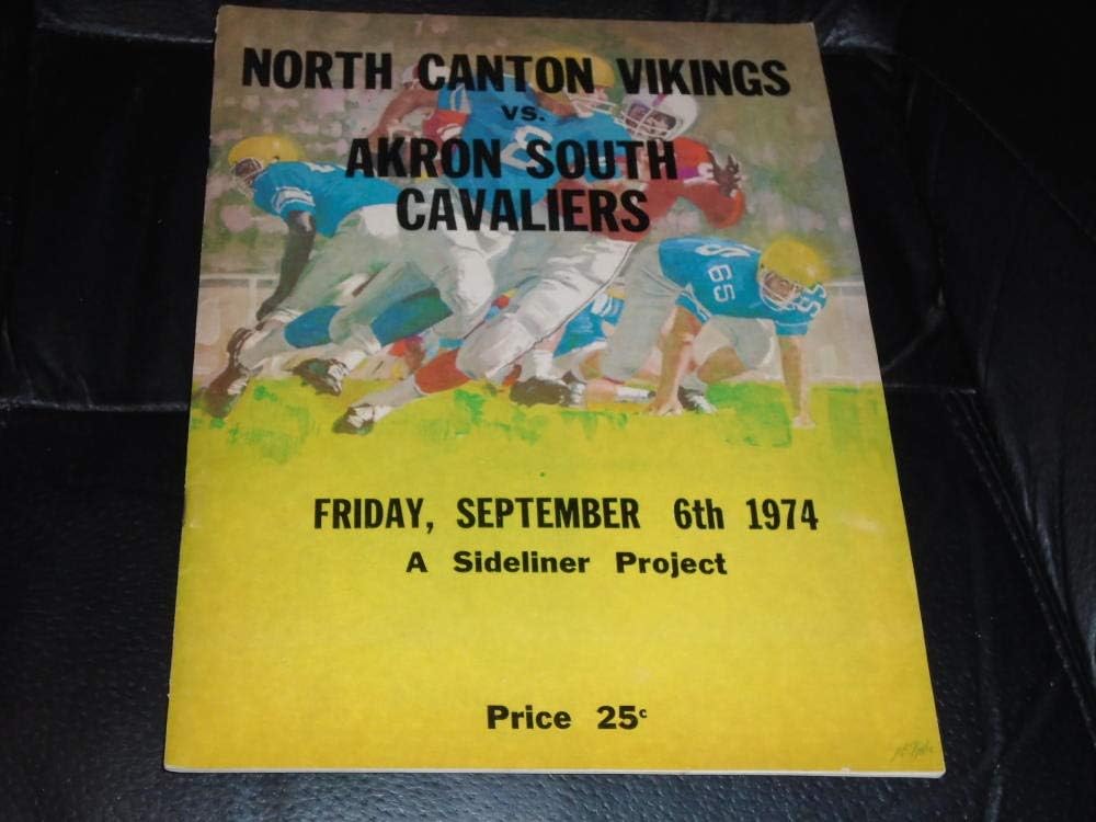 1974 NORTH CANTON HOOVER VS AKRON SOUTH OHIO HIGH SCHOOL FOOTBALL PROGRAM