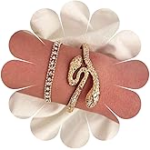 Erimberate Punk Serpent Bracelet Layered Snake Bracelet Layering Crystal Bracelets Gold Cz Bracelet Chunky Bracelet Hand Chain Jewelry for Women