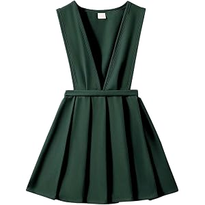 Girls' School Uniform V-Neck Jumper Dress Pleated Pull-On Scooter Skirt | Girls Uniform Dress, Little Girls' School Uniform J