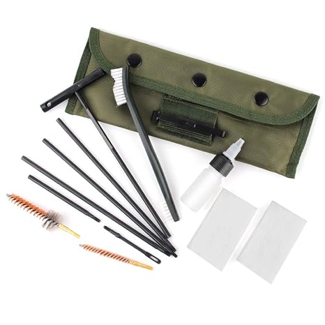 Airsson Waffenreinigungsset - Handlich Waffenpflegeset für 5.56mm/.22 .223 Kalibern Lange Läufe Kurzwaffen mit ReinigungsPutz