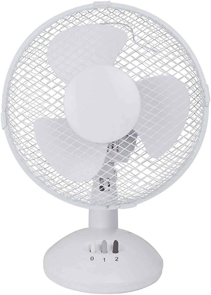 Status Desk Fan 9 Inch Oscillating Portable 2 Speed White S9DESKFAN1PKB