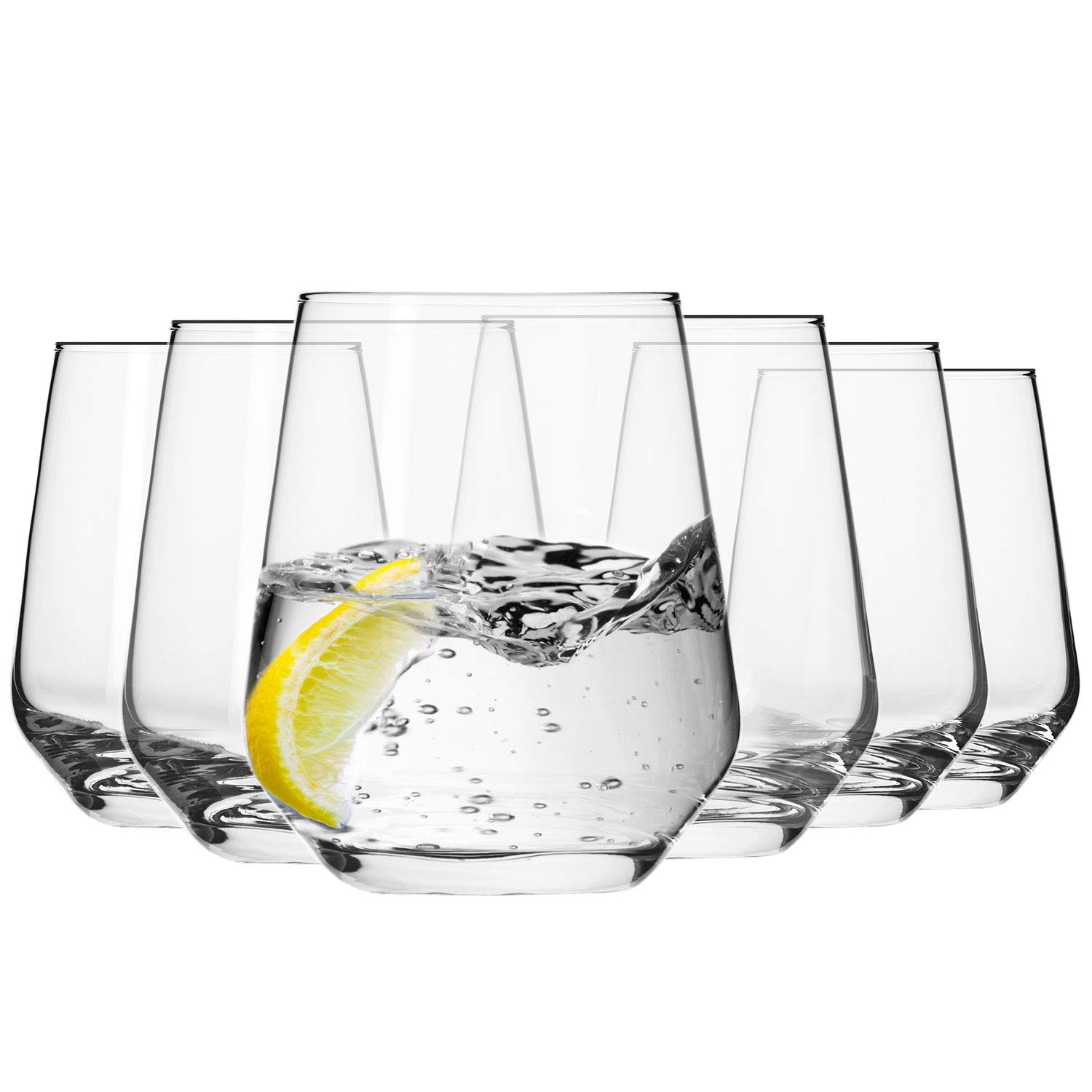 Krosno Water Drinking Glasses Tumbler Set Trend for Home | Set of 6 | 400 ML | Splendour Collection | Whiskey Glasses Glass Cups Juice Scotch | Cocktail Set, Home & Bar Gift | Durable Set Glass Cup