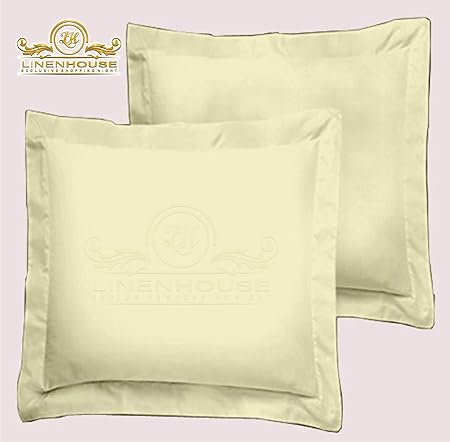 Amazon Com Linenhouse Hotel Quality 2pcs Ivory Solid Euro Pillow