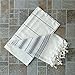 Dandelion - Ivory Basic Pattern - Naturally-Dyed Cotton Turkish Towel Peshtemal - 71x39 Inches - Gray