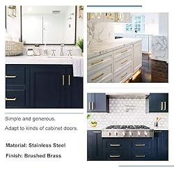 goldenwarm Brass Kitchen Cabinet Hardware Gold