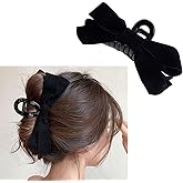 RFTWXHPN Black Velvet Hair Bow Claw Clip for Women Girls Bowknot Hair Claw Jaw Clips Barrettes for Thick Thin Hair Nonslip Bows Claws Clamps Hair Clips for Women Bowknot Bow Hair Claws