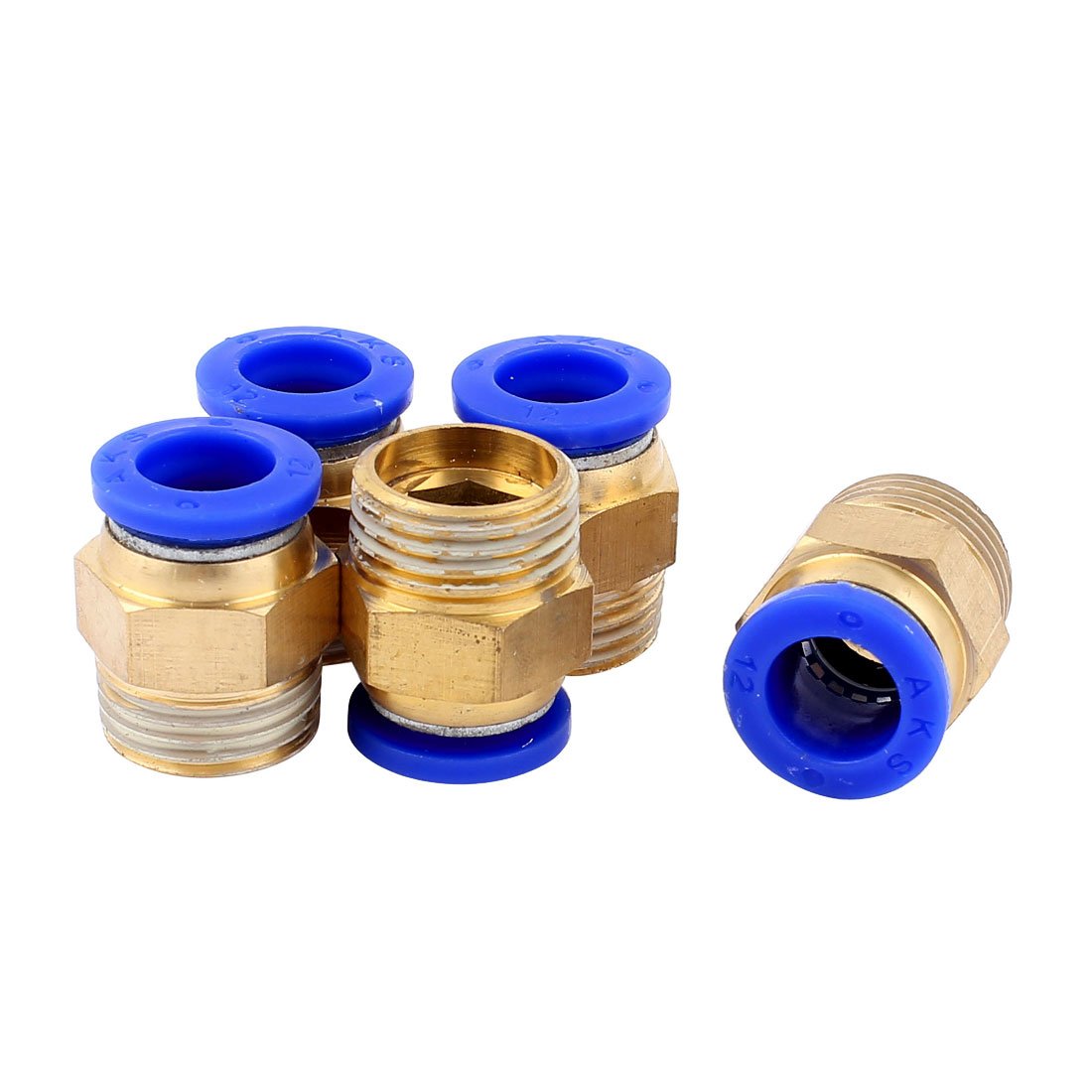 Sourcingmap 5pcs 1/2BSP Male to 12mm OD Quick Release Pneumatic Fitting Connector