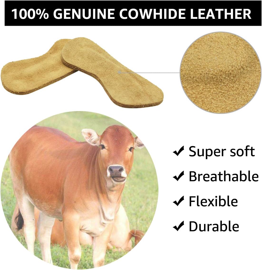 VIPbuy 6 works Thick Heel Grips Pads Suede Leather Heel Cushions Liners Inserts Non-Slip Self-Adhesive Shoe Insoles for Men Women Shoes Too Big Preventing Heel Rubbing Blister - Image 3