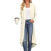 DB MOON Womens Long Cardigan Fall Lightweight Long Sleeve Sweater Light Weight Winter Open Front Sweaters with Pockets