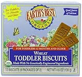 Earth's Best Organic Toddler Biscuits, Wheat, 12 Bars 4.6oz (Pack of 12)