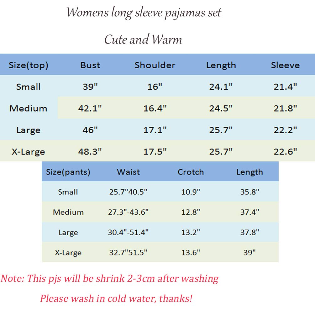 ENJOYNIGHT Women\'s Pajamas Set Cotton Button Down Long Sleeve Pjs Sets for Ladies Warm Soft Sleepwear (Blue, X-Large)