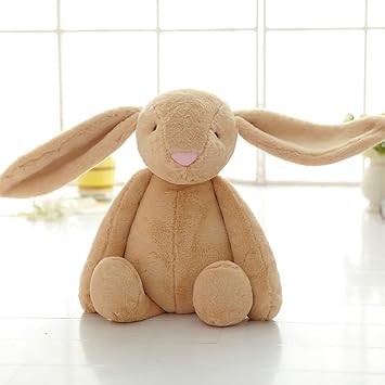 Amazon Jjdoぬいくるみうさぎふわふわ長い耳 白い ピンク 青い バラ