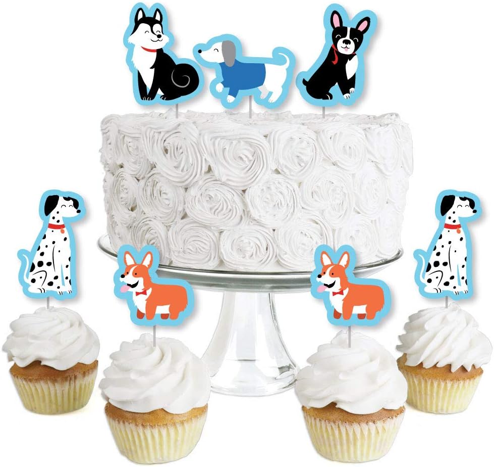 Amazon Com Pawty Like A Puppy Dessert Cupcake Toppers Dog