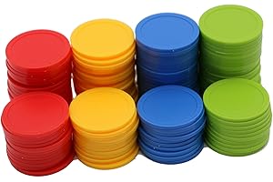 HAKITAROOM 35MM/1.37-inch Box of 120 Counting Coins for Poker Chips and Game Coins (Red+Yellow+RoyalBlue+LawnGreen, 35MM/1.37-inch)