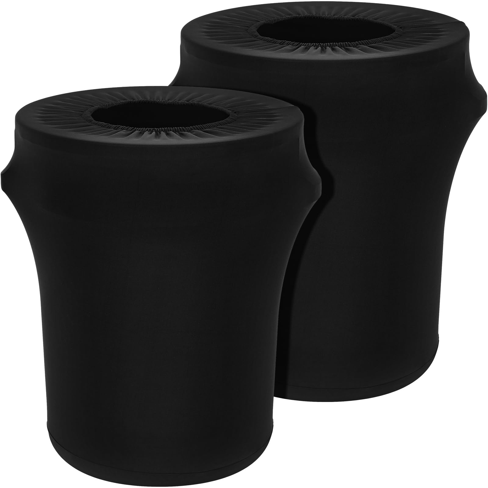 Photo 1 of Tanlade 32 Gallon Stretch Trash Can Spandex Cover Outdoor Waste Garbage Can Spandex Covers for Indoor Kitchen Outdoor Round Waste Container Bin, Without Trash Bin(Black,2 Pcs)