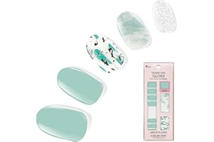 Dashing Diva Gloss Nail Strips - Desert Quartz - UV Free, Chip Resistant, Long Lasting Gel Stickers - Contains 32 Wraps, 1 Prep Pad, 1 File