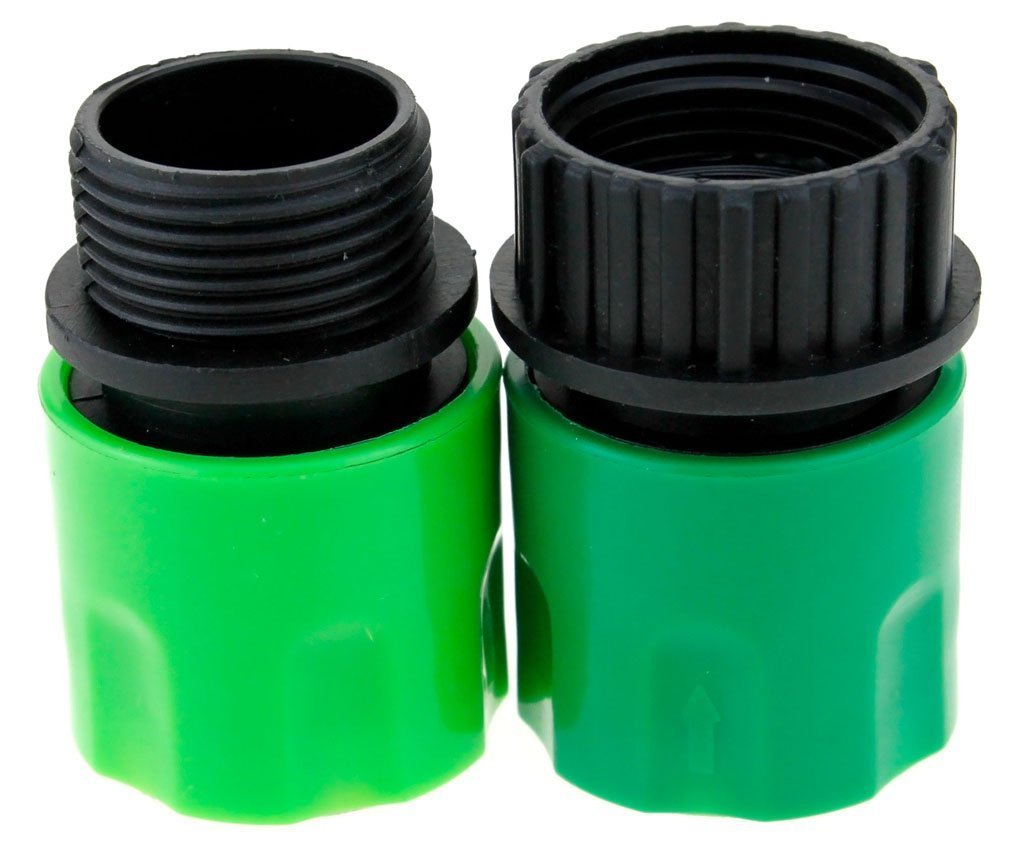 TOPWAYS® Expandable Garden HOSE MALE AND FEMALE Adaptors Connector for Tap and Spray (Green)