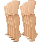 No nonsense Women's Sheer Knee Highs with Comfort Top Nylon Trouser Stockings Value Pack