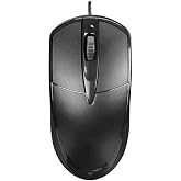 Guiheng Wired Mouse, Ergonomic Computer Mouse, USB for Right or Left Hand, with Durable Clicks for PC, Computer, Laptop, Desktop, Chromebook, Notebook, Mac(Black)