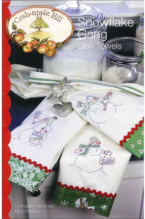 Crabapple Hill Snowflake Gang Dish Towels Pattern