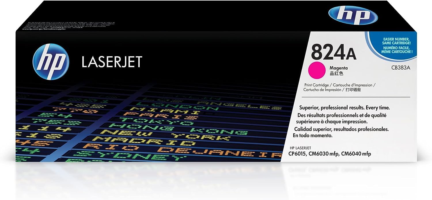 HP CB383A 824A Original LaserJet Toner Cartridge, Magenta, Single Pack