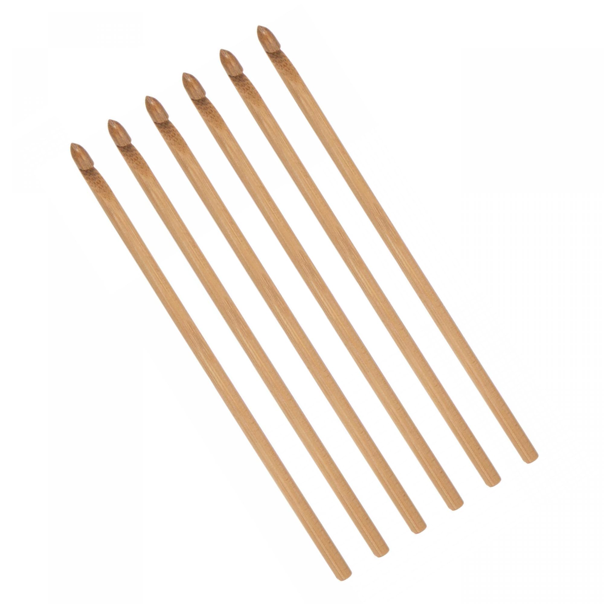 Unifizz 5.5mm Wooden Crochet Hooks Knitting Needles for DIY Craft Yarn 6Pcs